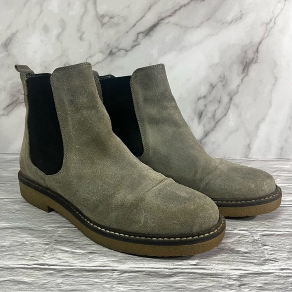 Barbara Barbieri Made in Italy Chelsea Leather Grey Suede Ankle Booties
